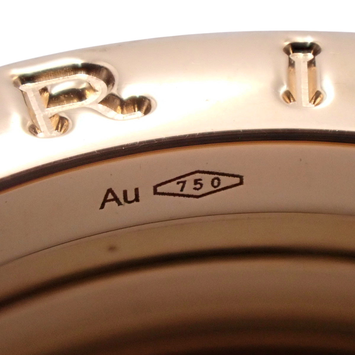 B.zero1 Rock 双环戒指，18K 玫瑰金，PG 材质，黑色陶瓷