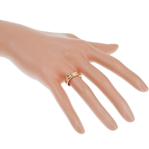 18K 玫瑰金和 PG 窄款钻石戒指