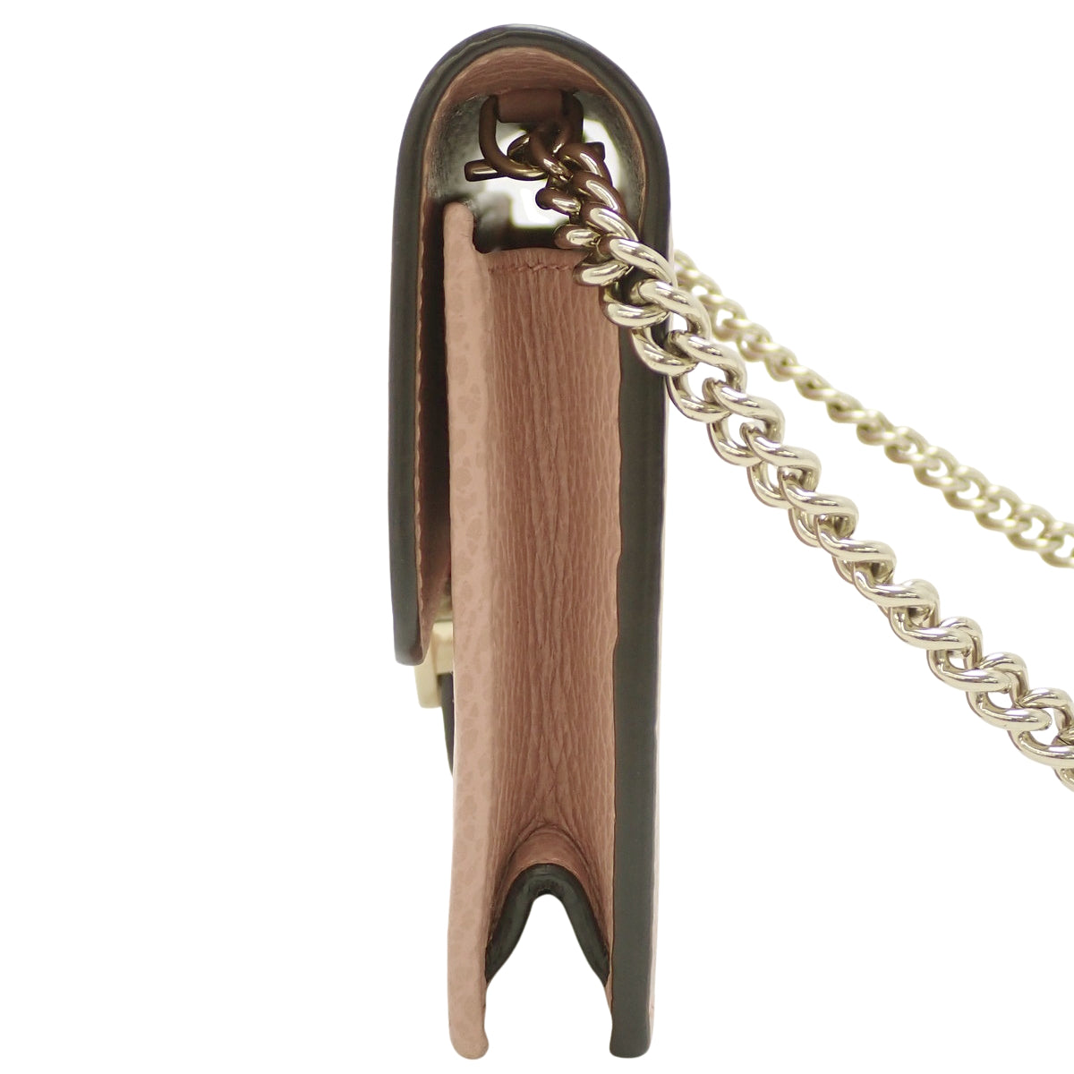 粉色皮革双G链条钱包（510314）