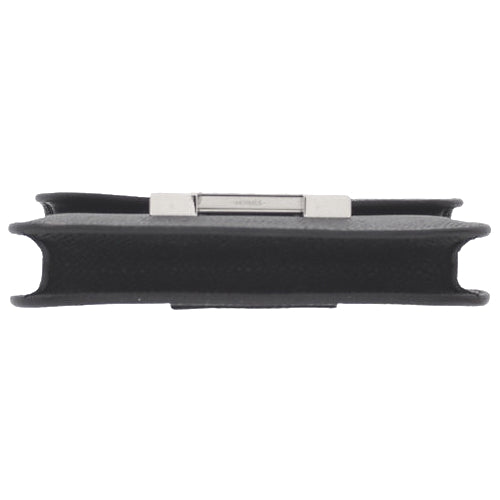 Constance Compact Slim, Epsom calfskin, palladium hardware, black, silver hardware, W stamp.