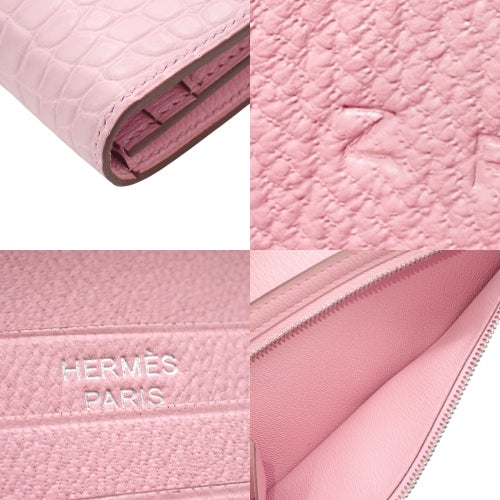 Bearn soufflet alligator matte crocodile leather with palladium hardware and Z stamp