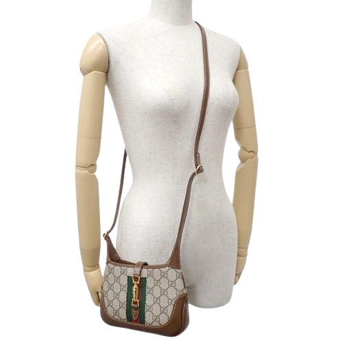 Jackie 1961 Mini Bag in GG Supreme Canvas and Leather, Beige and Ebony, 637092 HUHHG 8565