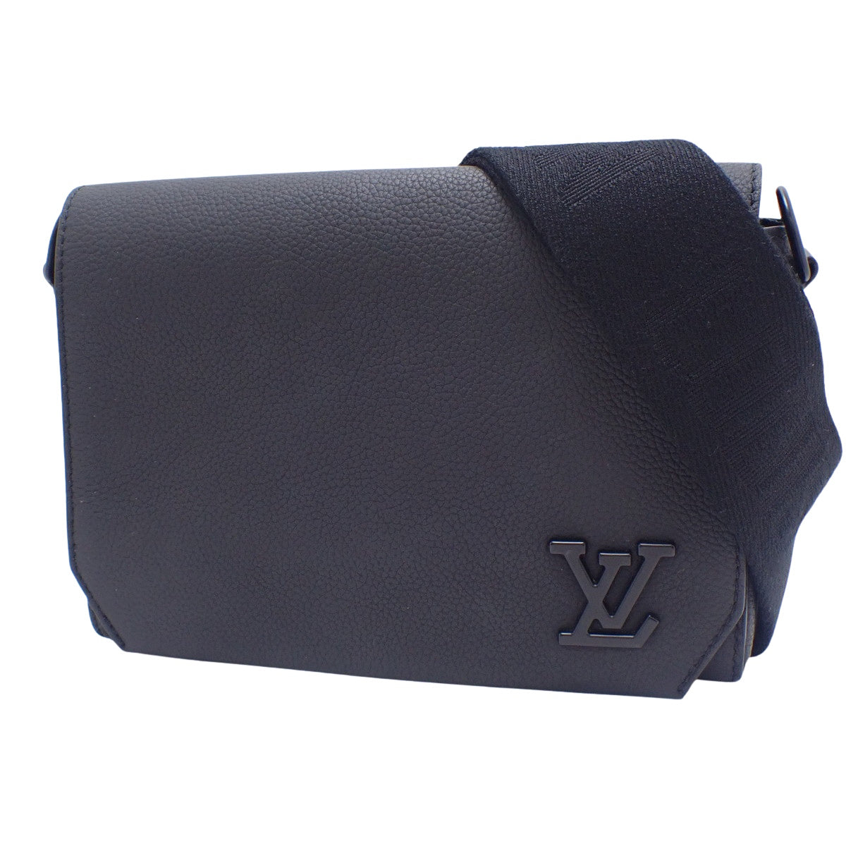 Aerogram Takeoff Messenger Bag in Grained Leather Noir M57080