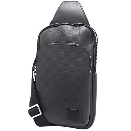 ダミエ・アンフィニ アヴェニュー・スリングバッグ ダミエ・アンフィニレザー ブラック N45303 ショルダー 肩掛け 斜め掛け クロスボディ