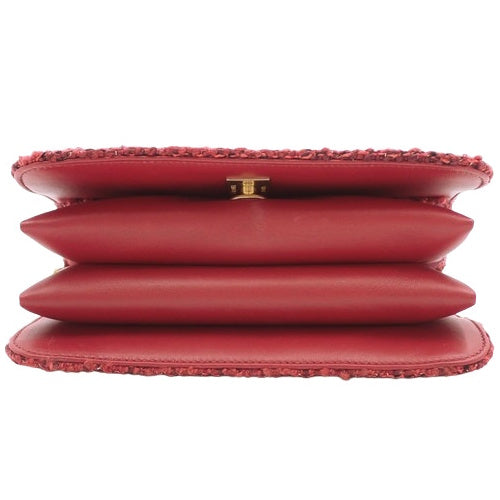 Matelasse Top Handle Mini Flap Bag in Tweed and Lambskin AS4286