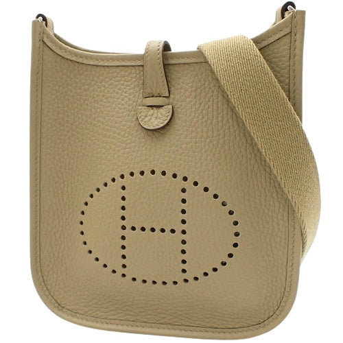 [Unused] Evelyn TPM Taurillon Clemence Leather Case with Palladium Hardware and Beige Marfa W Stamp