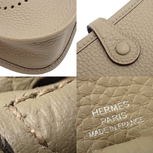 [Unused] Evelyn TPM Taurillon Clemence Leather Case with Palladium Hardware and Beige Marfa W Stamp