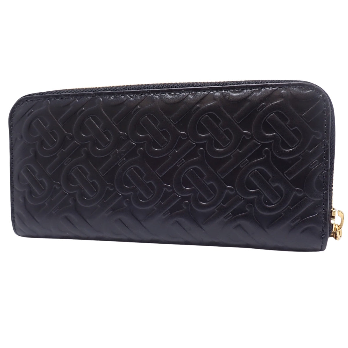 TB Monogram 圆形拉链长款钱包 皮革 黑色 8011601