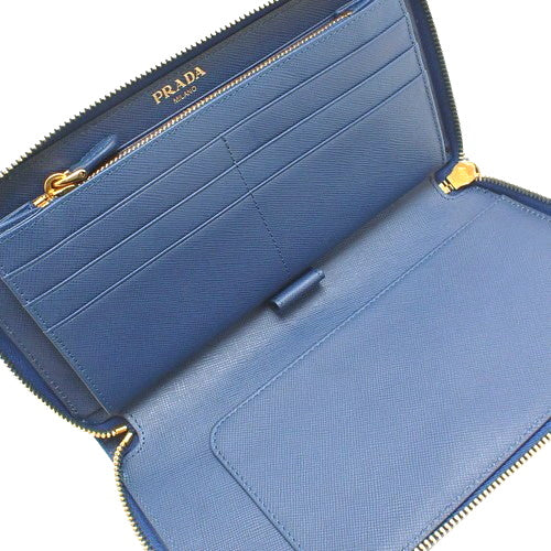 Logo long wallet in Saffiano leather
