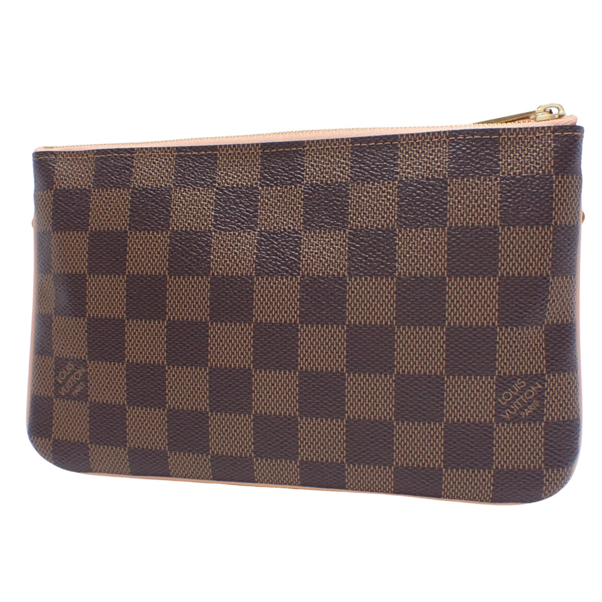 Damier Ebene Double Zip Pochette in Damier Canvas N60254