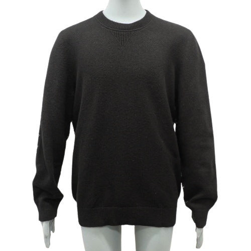 ハーフアンドハーフクルーネックニット XL