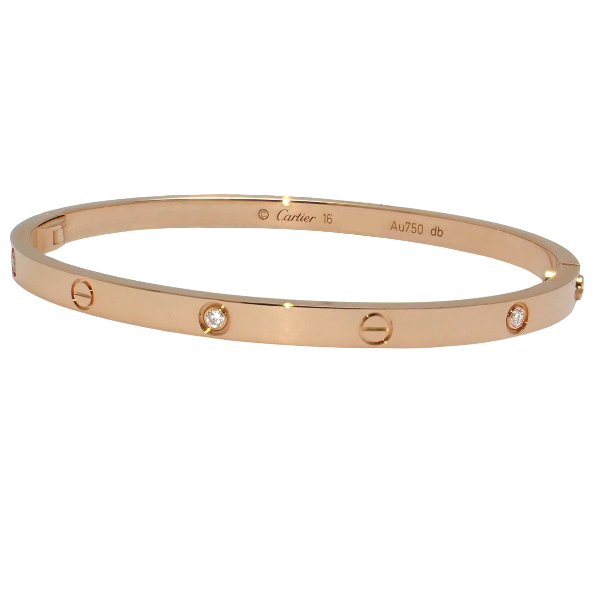 LOVE Bracelet, Small Diamond, 18K Pink Gold, PG