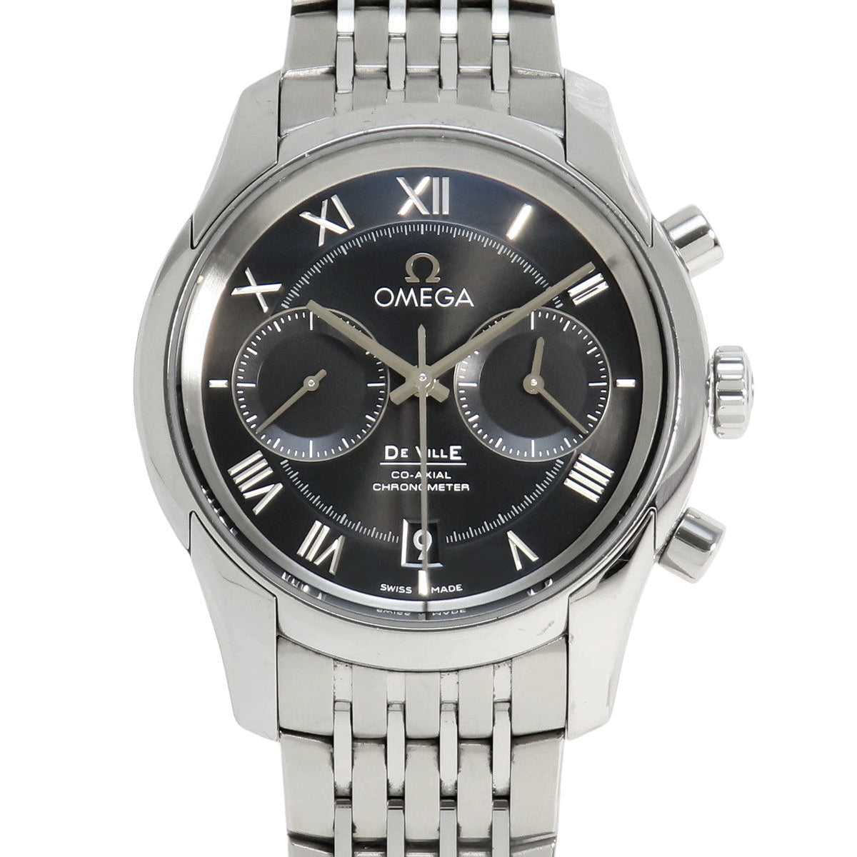 [With Warranty] 431.10.42.51.01.001 De Ville Co-Axial Chrono SS Automatic Black