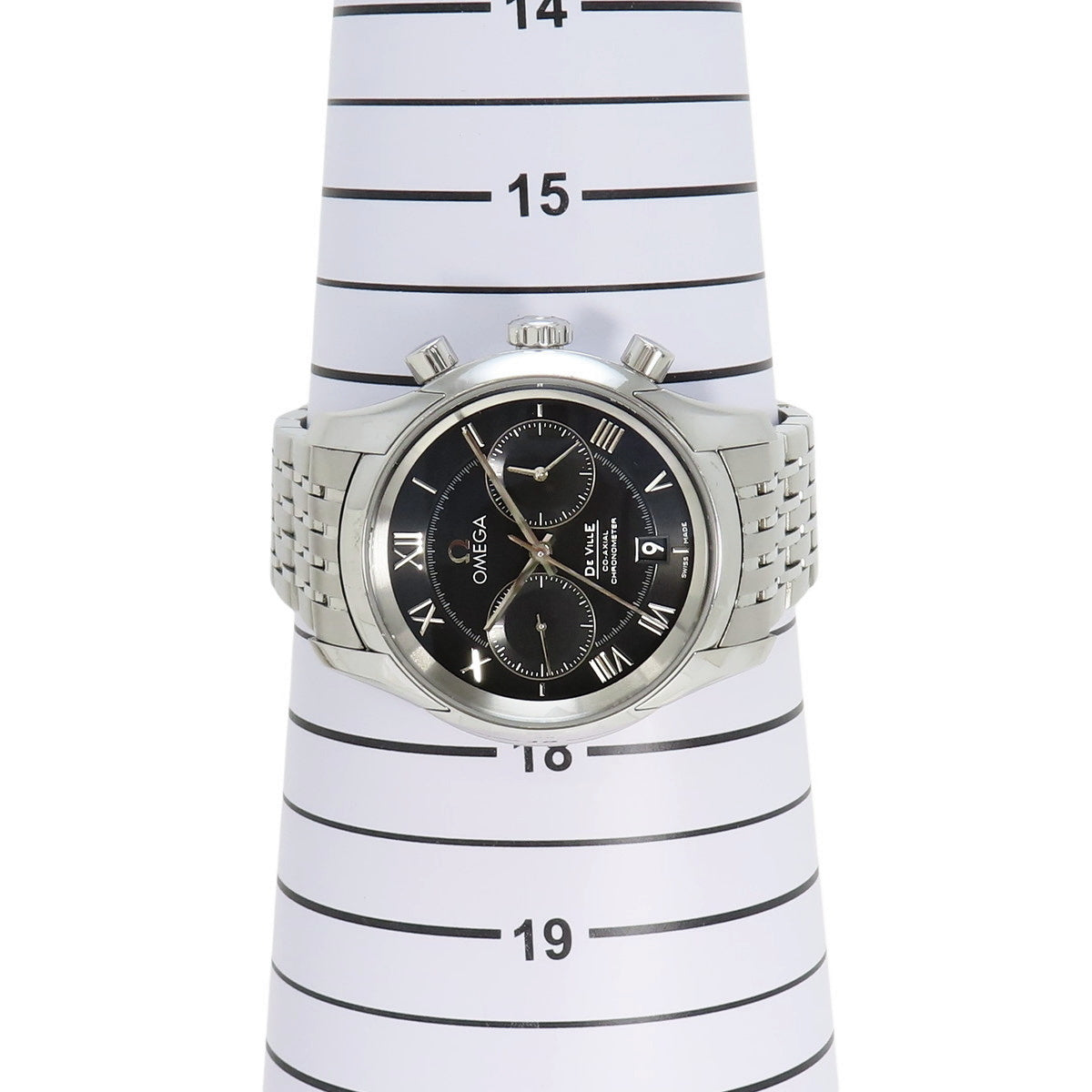 [Warranty included] 431.10.42.51.01.001 De Ville Co-Axial Chronograph Stainless Steel Automatic Black