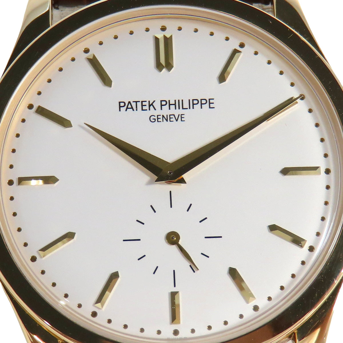 カラトラバ 5196J-001 YG/革 シルバー 手巻き メンズ