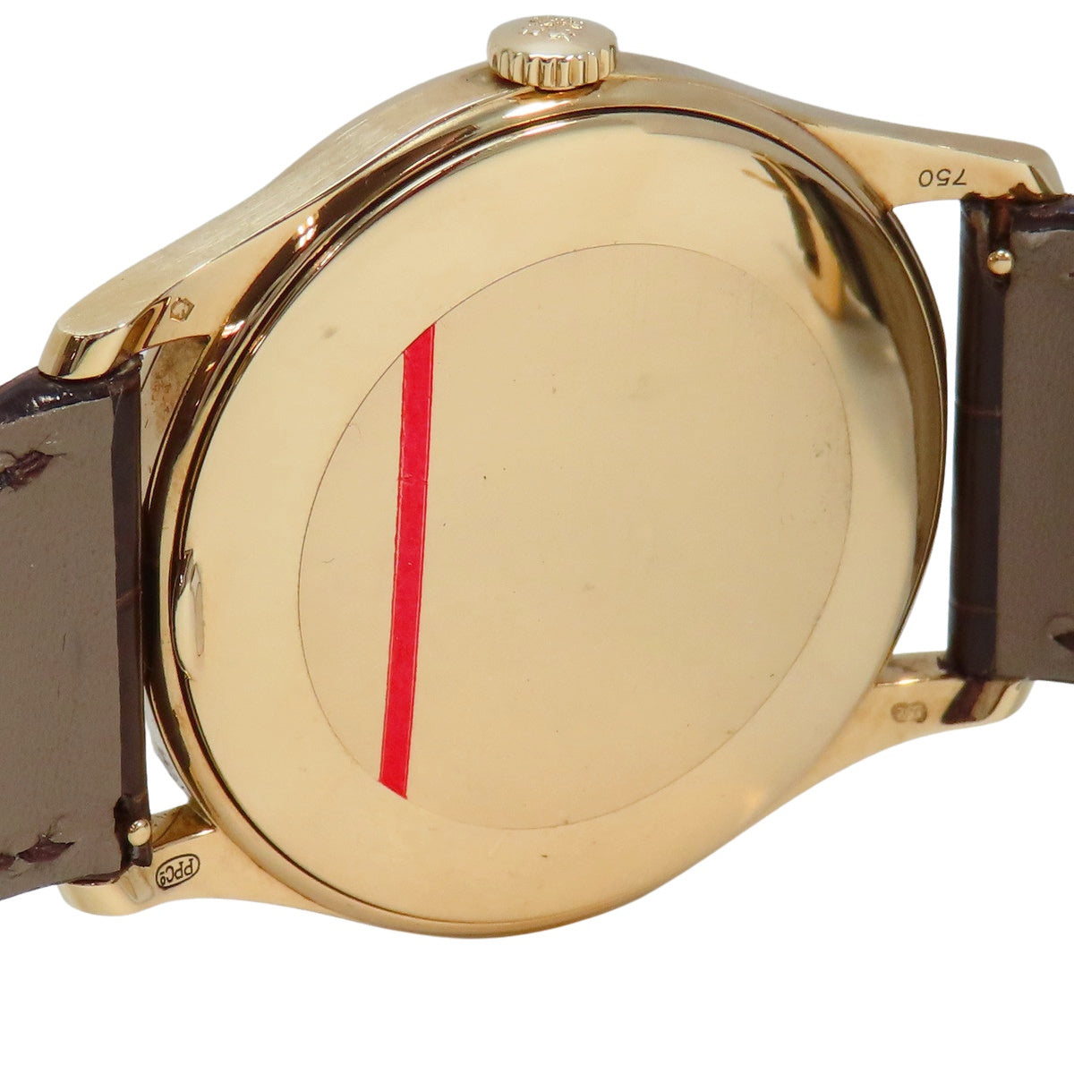 カラトラバ 5196J-001 YG/革 シルバー 手巻き メンズ