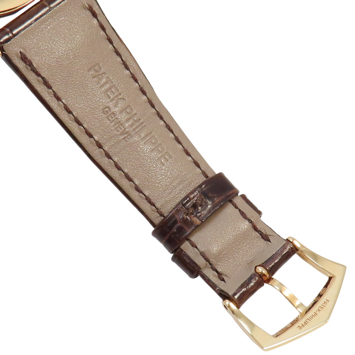 カラトラバ 5196J-001 YG/革 シルバー 手巻き メンズ