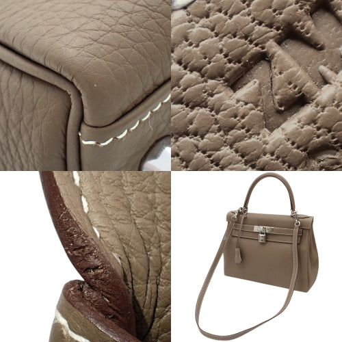 Kelly 28（内缝线）Togo，钯金配件，Etoupe/Etoupe，Z 字印