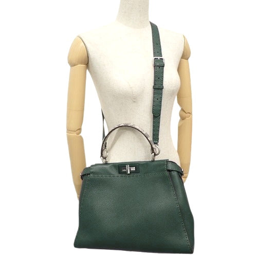 Selleria Peekaboo Regular Shoulder Bag in Leather and Python, 8BN290