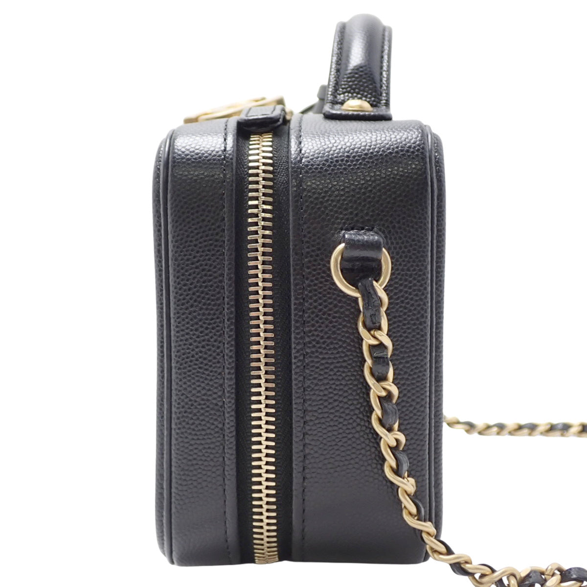 Matelasse CC Filigree Vanity Bag in Caviar Leather, Black and Bordeaux A93343