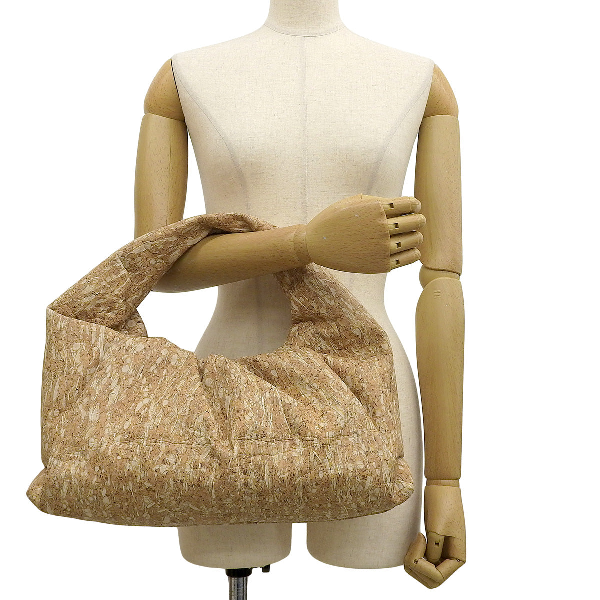 手拿单肩包，软木米色，610524