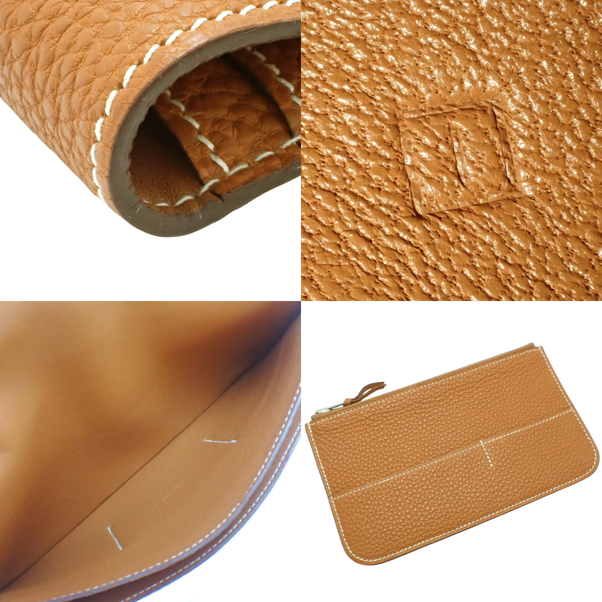 多贡双色手拿包，Taurillon Clemence皮革，金色和银色五金件，□I刻印。