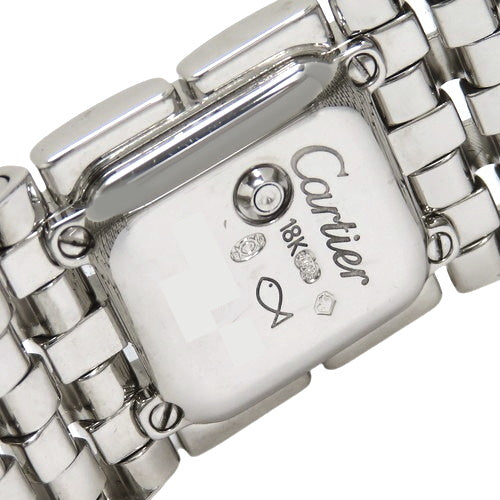 [Warranty included] WG3002T8 Panthère Mini Ribbon White Gold/Pink Shell Quartz Pink Diamond Bezel