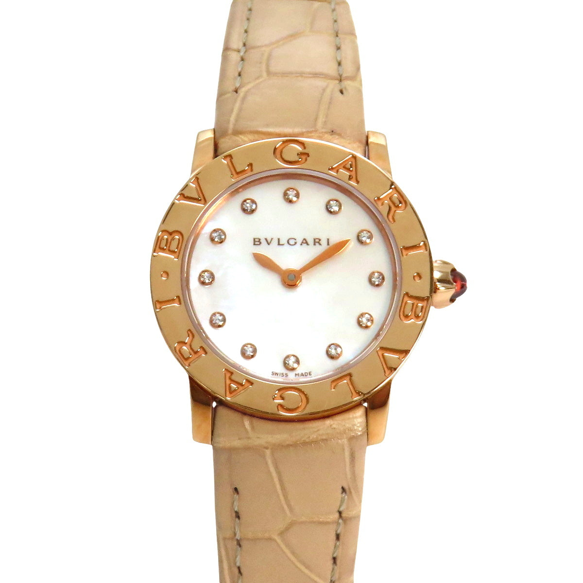 BBLP26G Bvlgari Bvlgari PG Quartz White 12PD Shell Dial