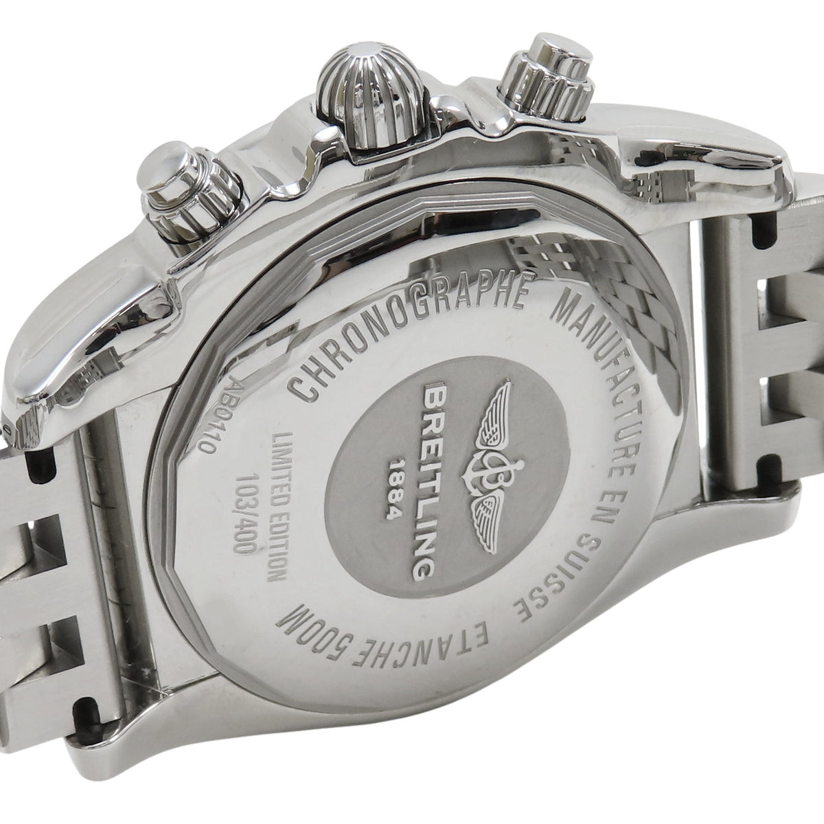 [保修在内] AB0110 Chronomat 44 不锈钢自动腕表，蓝色表盘
