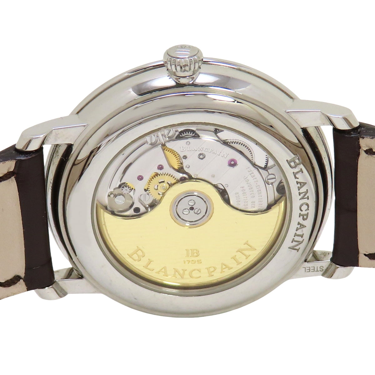 6224-1127-55B Villele Ultra Slim Stainless Steel/Leather Automatic White