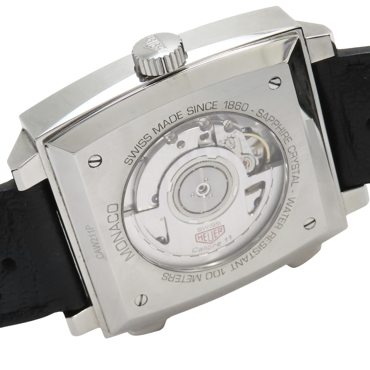 CAW211P.FC6356 Monaco, Stainless Steel/Leather, Automatic, Blue