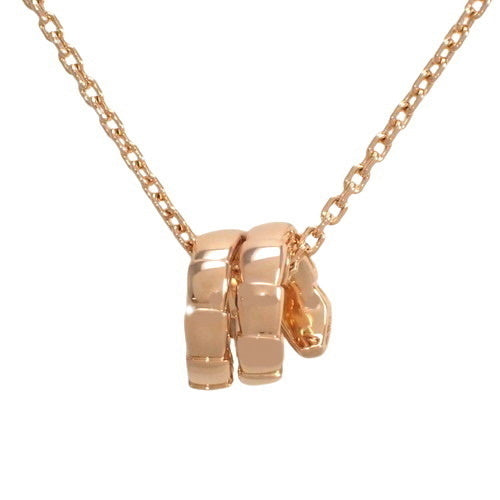 [2022 Warranty] Serpenti Viper Necklace with Diamonds, 357795, 18K Pink Gold, PG, Accessory, Jewelry