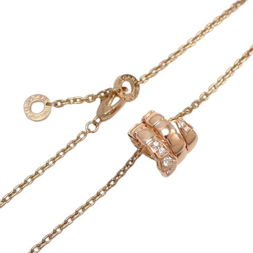 [2022 Warranty] Serpenti Viper Necklace with Diamonds, 357795, 18K Pink Gold, PG, Accessory, Jewelry