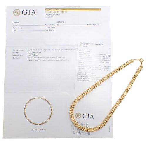 Diamond necklace D36.20 K18 yellow gold YG