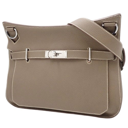 Gypsiere 34, Taurillon Clemence leather, palladium hardware, Etoupe/Etoupe, P stamp