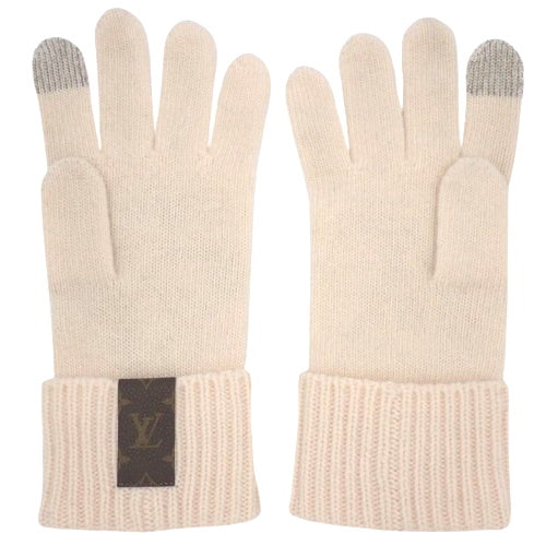 LV Maille Medallion S Wool Glove in Camel Rose, M79254