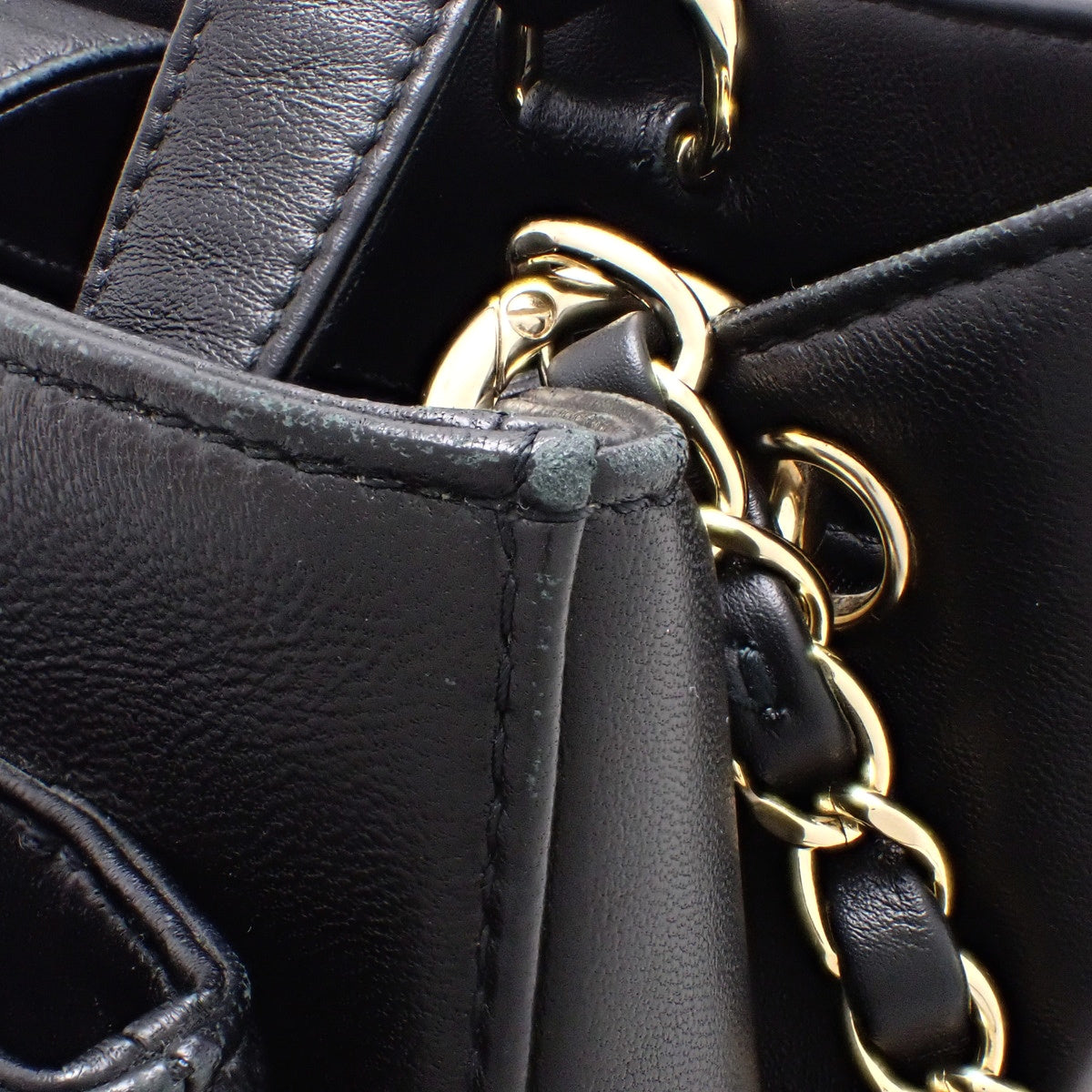 Coco Mark 羊皮双肩链条包，黑色 AS0326