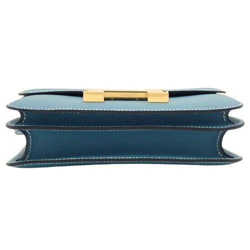 [New] Constance 3 Mini, Epsom calfskin, New Blue Jean, gold hardware, W stamp.