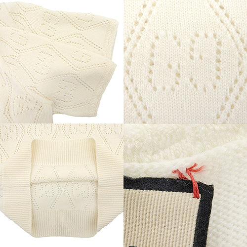 GG 徽标镂空针织短袖毛衣，S 码