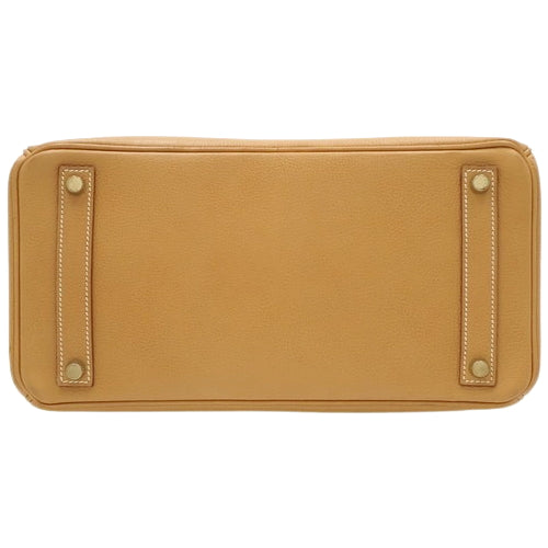 Haute Couture 32 Natural Vache Liegé Gold Hardware H Stamp Tote Bag