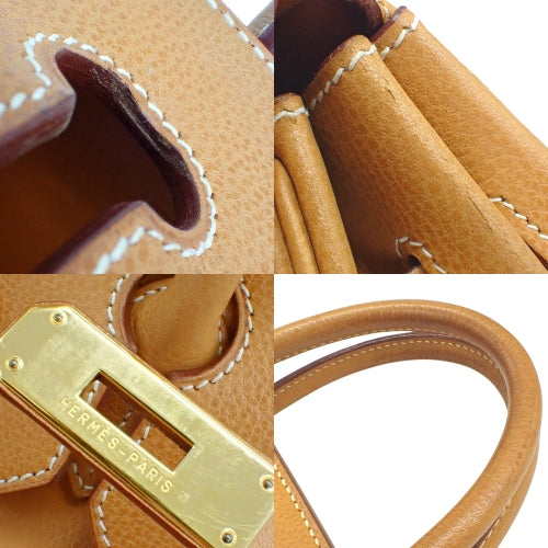 Haute Couture 32 Natural Vache Liegé Gold Hardware H Stamp Tote Bag