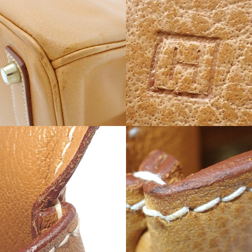 Haute Couture 32 Natural Vache Liegé Gold Hardware H Stamp Tote Bag