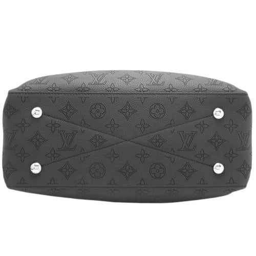 Monogram Mahina Bella 手提包，采用 Mahina 皮革制成，Noir Obscur（M59200）