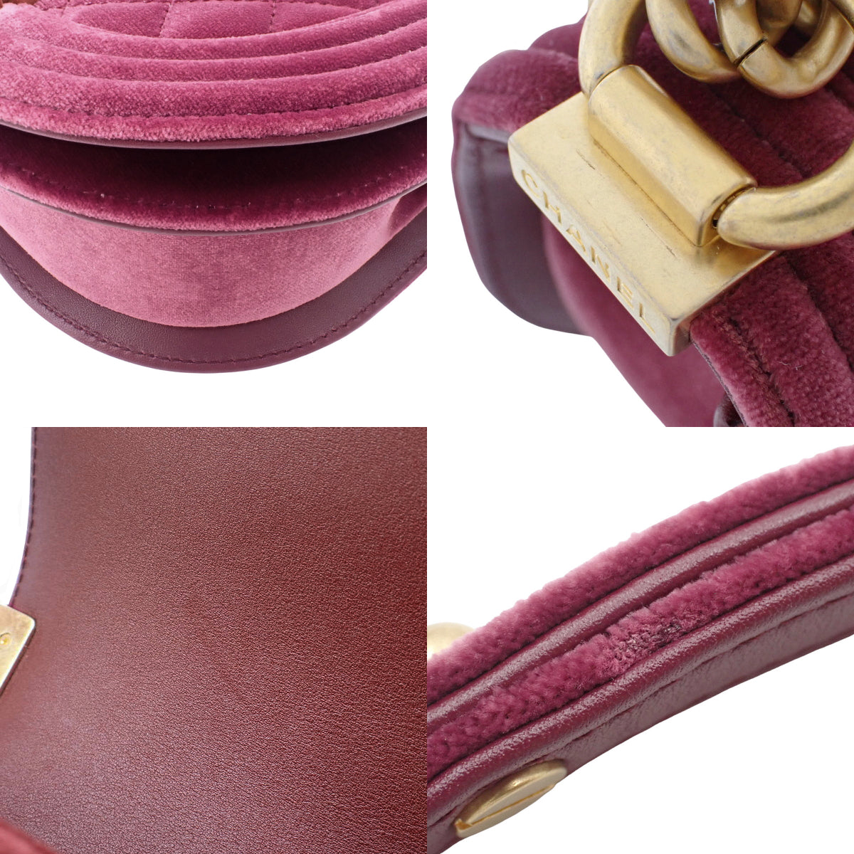 Boy Chanel Small Chain Shoulder Bag, Velvet, Pink, AS3350