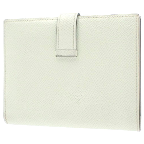 Bearn Compact Vert Fizz, Epsom leather, palladium hardware, silver hardware, U stamp, bifold, two-fold