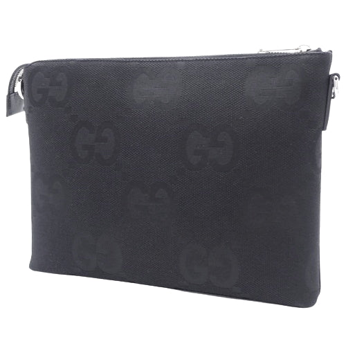 Jumbo GG 中号皮革和 Jumbo GG 帆布邮差包/手拿包 739668