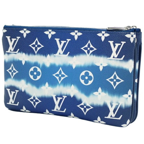 LV Escale Pochette 双拉链链条手拿包，采用 Monogram Giant 帆布制成，M69124