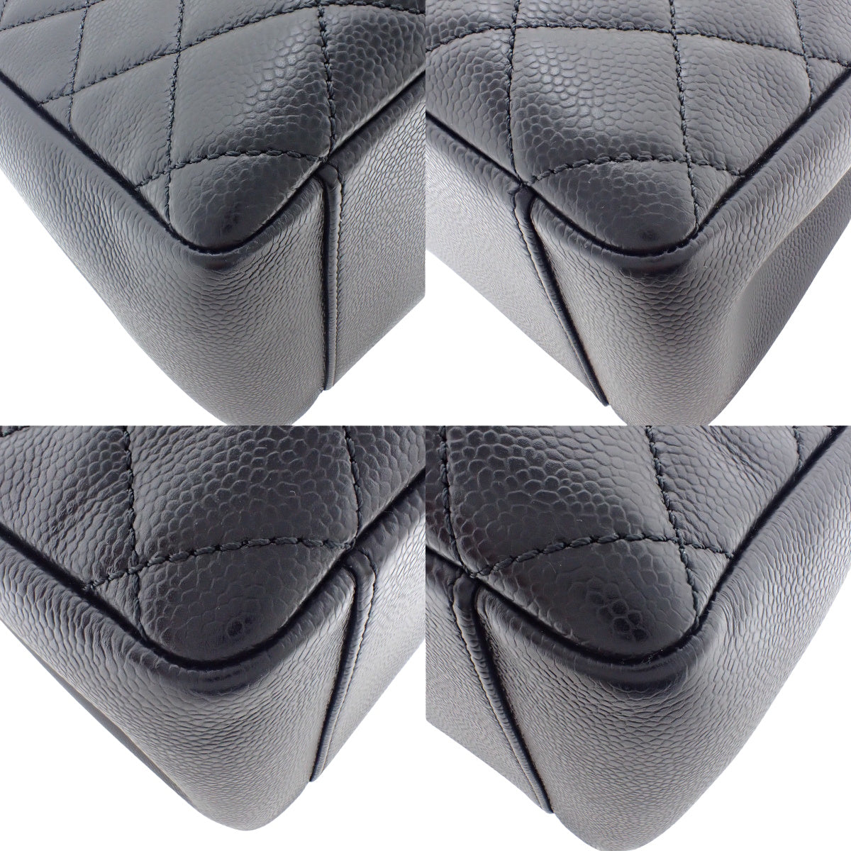 Matelasse Coco Mark GST Tote Caviar Skin Black A50995