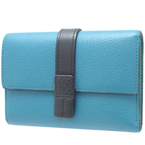 垂直小钱包，双折钱包，Anagram 迷你钱包，钯金金属配件，柔软粒面小牛皮