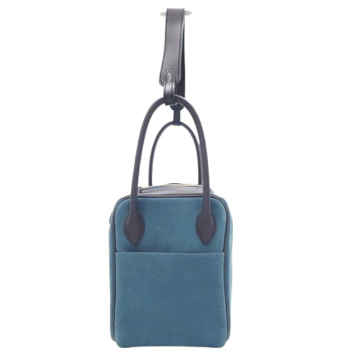 Lindy 26 双肩包，Grizzly Swift皮革，蓝色塔拉萨/靛蓝色，C刻印。